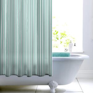 Ticking Stripe Shower Curtain Light Blue/White