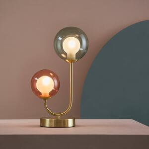 Eliza 2 Light Glass Table Lamp Gold/Pink