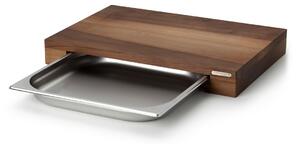 Continenta Cutting board walnut with 1 tray 27x39 cm