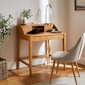 Knowle Compact Pull Out Oak Desk Brown