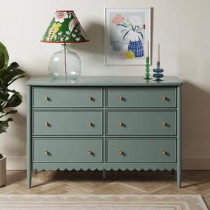Remi Wide 6 Drawer Chest, Lilypad Green Green