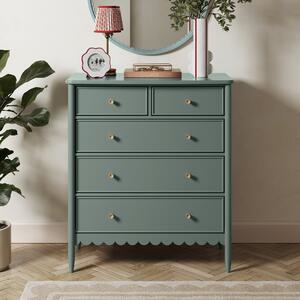 Remi 5 Drawer Chest Green