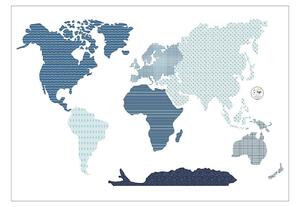 World Map blue sticker