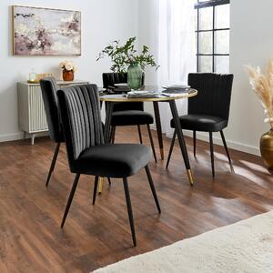 Taylor Dining Chair, Velvet Taylor Black