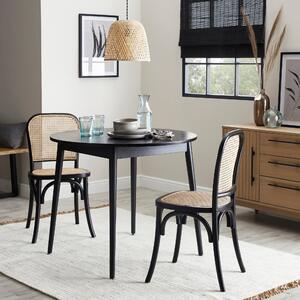 Leo Dining Table with 2 Tulle Chairs Black