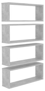 Wall Cube Shelf 4 pcs Concrete Grey 60x15x23 cm Engineered Wood