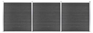 Fence Panel Set WPC 526x186 cm Black