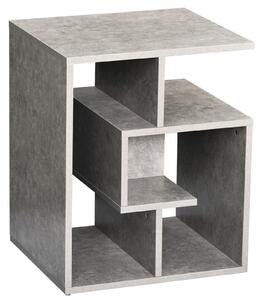 HOMCOM Side Table, 3 Tier End Table with Open Storage Shelves, Living Room Coffee Table Organiser Unit, Cement Colour Aosom UK
