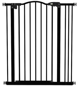 PawHut Safety Pet Gate, Metal Dog Fence, Adjustable 74-87cm, Foldable Design, Sleek Black Aosom UK