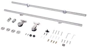 HOMCOM 35-45mm Track Stainless Steel Sliding Door Kit Silver