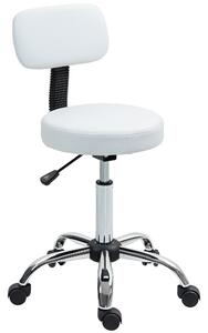 HOMCOM 360° Swivel Seat Salon Stool - White