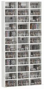 HOMCOM CD Storage Unit with Adjustable Shelves, 102 x 195 cm, Marble Effect