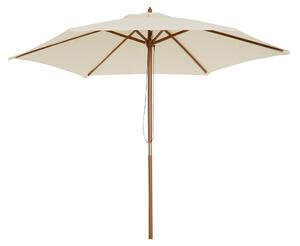 Outsunny 2.5m Wood Wooden Garden Parasol Sun Shade Patio Outdoor Umbrella Canopy New(Beige) Aosom UK