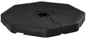 Outsunny Detachable Patio Umbrella Base, Cantilever Parasol Base Stand Outdoor Umbrella Weights, Can Be Filled with Sand or Water, Black
