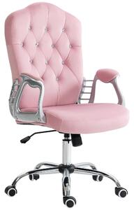 Vinsetto Home Office Chair, Computer Office Chair with 360 Degree Swivel Wheels, Adjustable Height, Tilt Function, Pink Aosom UK