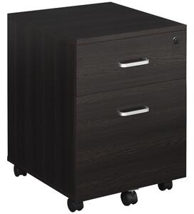 Vinsetto Mobile File Cabinet with 2 Drawers, Locking, Rolling Office Filing Cabinet on 5 Wheels, Black Aosom UK