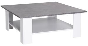 HOMCOM Vintage Style Coffee Table, 2-Tier Square Side Desk with Storage Shelf, for Living Room Aosom UK