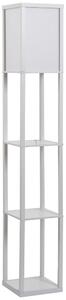 HOMCOM Standing Lamp, Floor Lamp with 3-Tier Storage Shelf, Reading Standing Lamp for Living Room, Bedroom, White Aosom UK