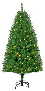 HOMCOM 5ft Prelit Christmas Tree Artificial Tree Warm White LED Light Holiday Home Xmas Decoration, Green Aosom UK