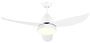 HOMCOM Reversible Ceiling Fan with Light, 3 Blades Modern Mount White LED Lighting Fan w/ Remote Controller, for Living Room, White Aosom UK