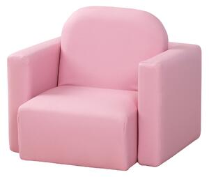 HOMCOM 2 In 1 Toddler Sofa Chair, 48 x 44 x 41 cm, for Game Relax Playroom, Pink Aosom UK