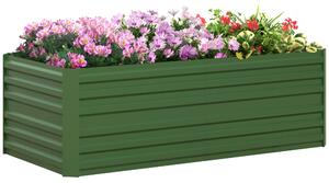 Outsunny Rectangular Garden Beds with Multi-reinforced Rods, Galvanised Steel Outdoor Planters, 180 x 90 x 59 cm, Green Aosom UK