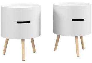 HOMCOM Nested Coffee Tables: 3-Tier Round Set with Hidden Storage & Detachable Tray, Chic White Aosom UK