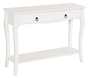 HOMCOM Modern Console Table, Sofa Side Desk with Storage Shelves & Drawers, for Living Room Entryway, Ivory White Aosom UK