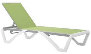 Outsunny Portable Chaise Lounge, Outdoor Sun Lounger with Adjustable Back, Texteline, Green Aosom UK