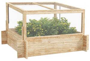 Outsunny Wooden Raised Garden Beds with Greenhouse, Planter Box with Openable Top for Veggies and Flowers, 63.5/55H x 98W x 98Dcm Aosom UK