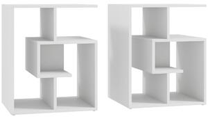 HOMCOM Nested Organizers: 3-Tier Side Tables with Open Shelves, Coffee Table Storage Set for Living Rooms, Crisp White Aosom UK