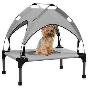 PawHut Raised Cooling Pet Bed, Breathable Mesh, Washable, for Mini & Small Dogs, 61 x 46 x 63 cm, Light Grey Aosom UK