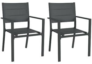 Outsunny 2 Stackable Garden Chairs, Aluminium, Weather - Resistant, Lightweight Patio Dining, Cream White Aosom UK