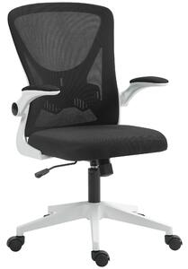 Vinsetto Swivel Office Chair, Ergonomic Mesh Office Chair with Flip-Up Armrests, Adjustable Tilt & Height, Black & White Aosom UK