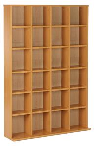 HOMCOM CD Storage Unit, DVD Storage Shelf Rack Media Storage Unit Shelves Racks Wooden Bookcase Display Unit with 4 Adjustable Shelves Wood Aosom UK