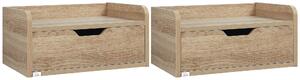 HOMCOM Floating Bedside Cabinet with Drawer, Wall Mounted Nightstands, Modern Bedside Table with Storage for Bedroom