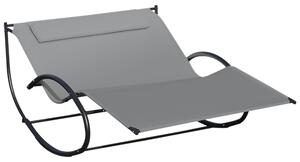 Outsunny Hanging Double Chair, Swing Rock Seat for Outdoor Patio, Garden Sun Lounger, Grey
