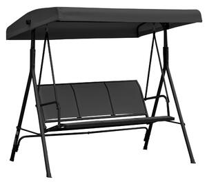 Outsunny Three-Seater Garden Swing Chair, with Canopy - Black