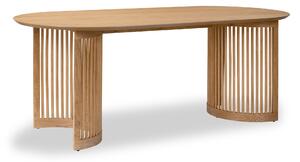 Shorwell Oak 200cm Large Slatted Oval Dining Table for 6 | Roseland