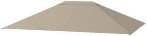 Outsunny 3 x 4m Gazebo Canopy Replacement Cover, Gazebo Roof Replacement (TOP COVER ONLY), Khaki