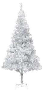 Artificial Pre-lit Christmas Tree with Stand Silver 210 cm PET