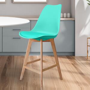 Fusion Living Soho Plastic Bar Stool Aqua