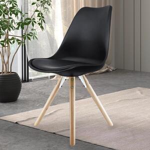 Fusion Living Soho Plastic Dining Chair with Pyramid Legs Black