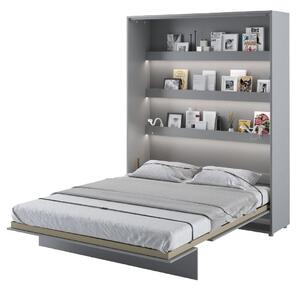 Vashon Vertical Wall Wooden King Size Bed In Matt Grey