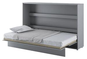 Cadillac Horizontal Wall Wooden Small Double Bed In Matt Grey