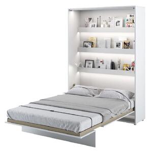 Cadillac Vertical Wall Wooden Double Bed In Matt White