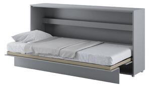 Cadillac Horizontal Wall Wooden Single Bed In Matt Grey