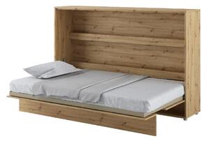 Cadillac Horizontal Wall Wooden Small Double Bed In Artisan Oak