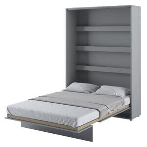 Cadillac Vertical Wall Wooden Double Bed In Matt Grey