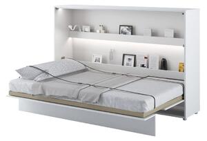 Cadillac Horizontal Wall Wooden Small Double Bed In Matt White